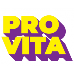 Adesivo "Pro Vita" giallo e viola