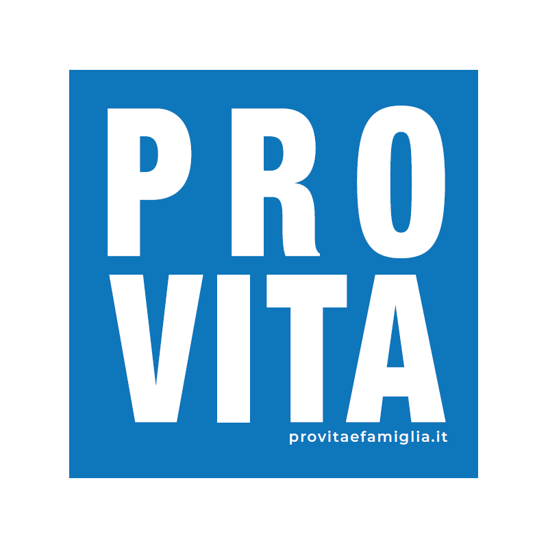 Adesivo "Pro Vita" quadrato blu