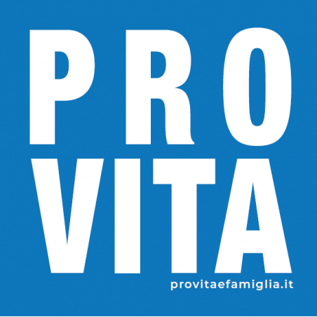 Adesivo "Pro Vita" quadrato blu