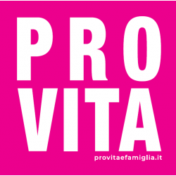 Adesivo "Pro Vita" quadrato fucsia