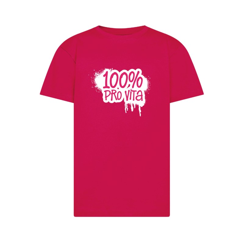 Maglietta "100% Pro Vita" - bambina